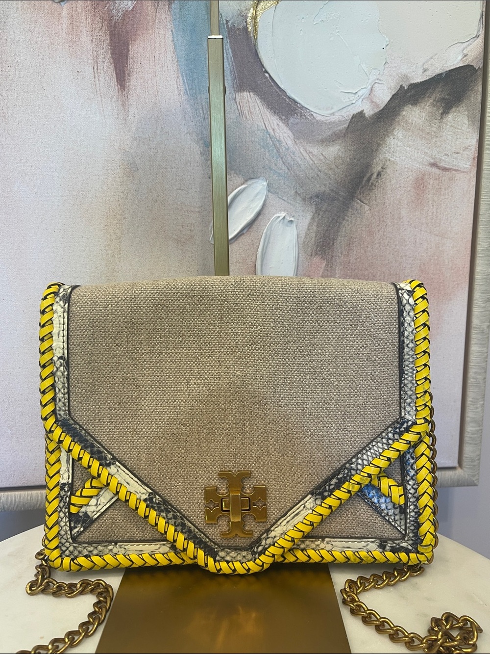 Tory Burch Kira Braided Canvas Crossbody